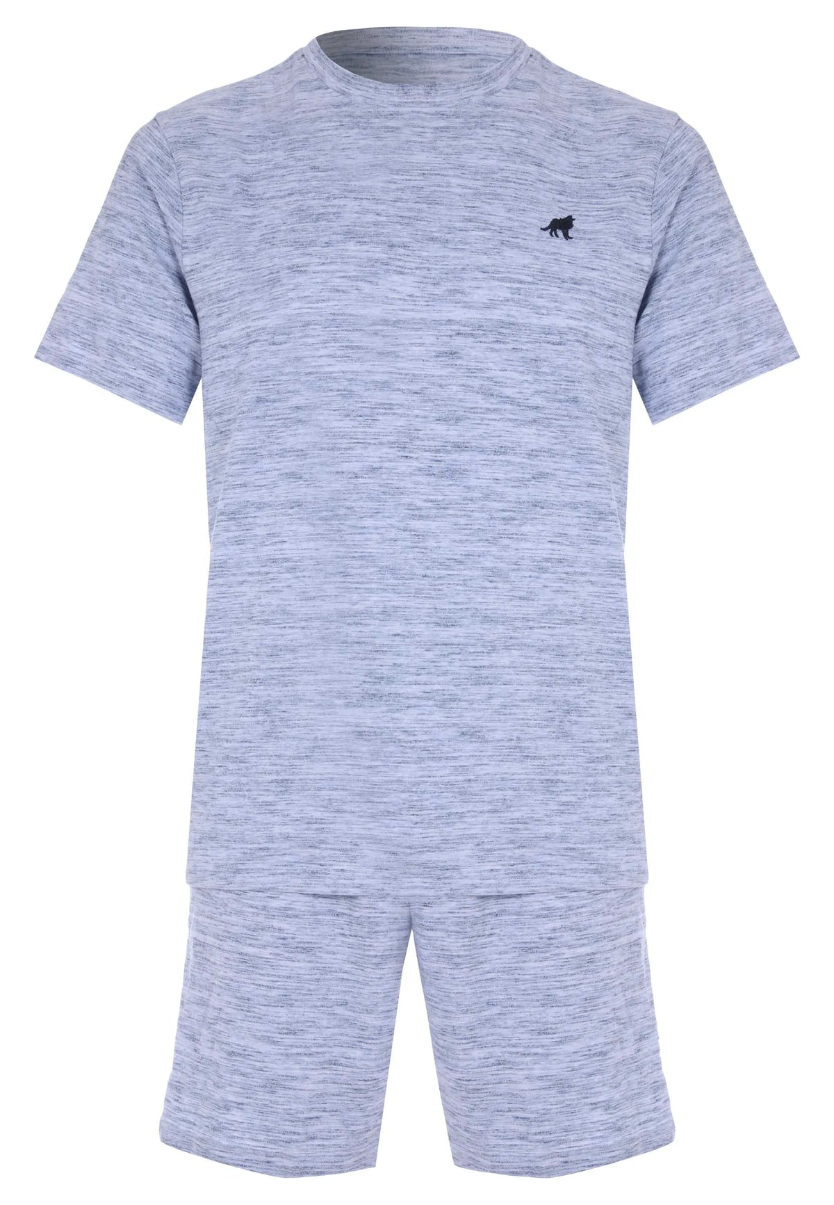 Mens Blue Marl Short Pyjama Set