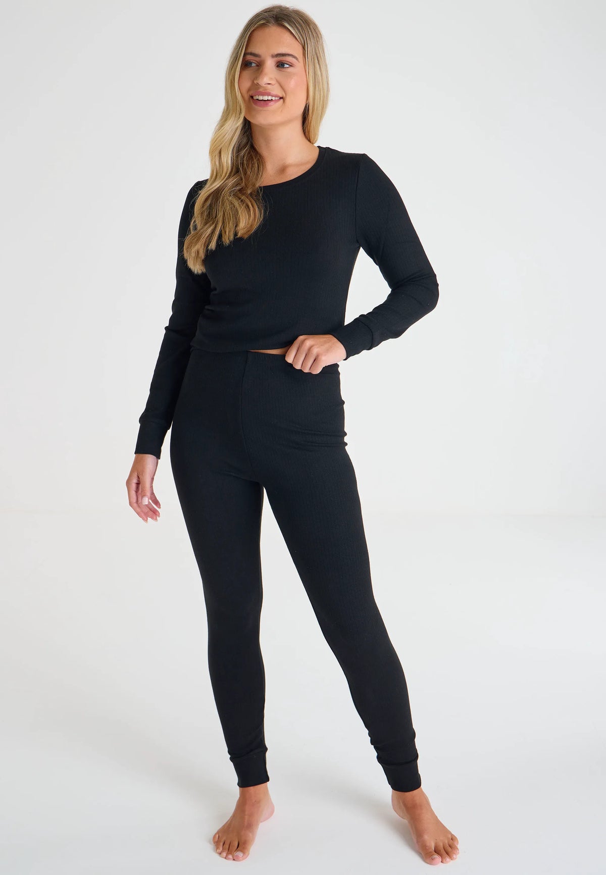 Womens Plain Thermal Heavy Weight Leggings