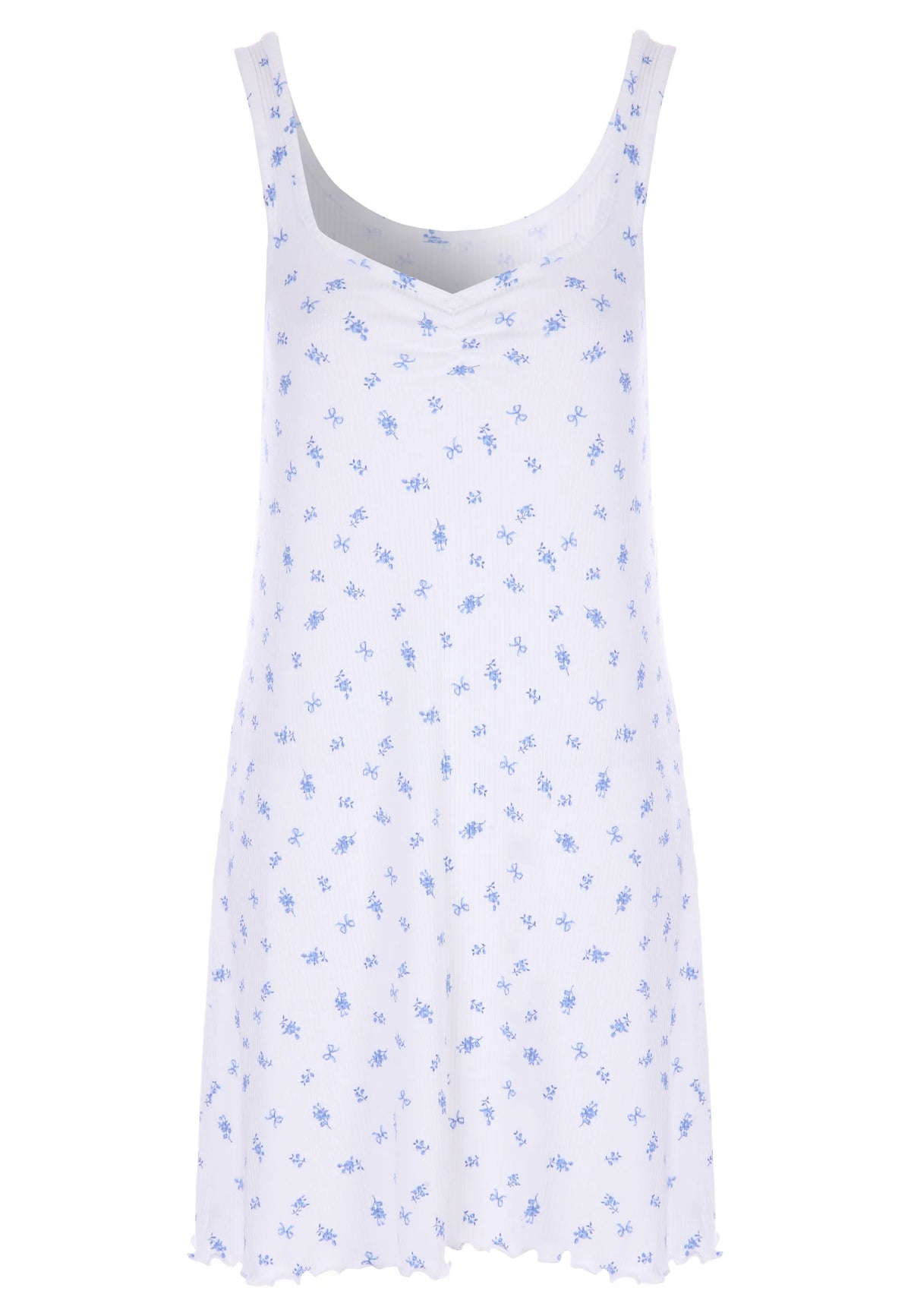 Womens Cream Ditsy Print Chemise Nightdress