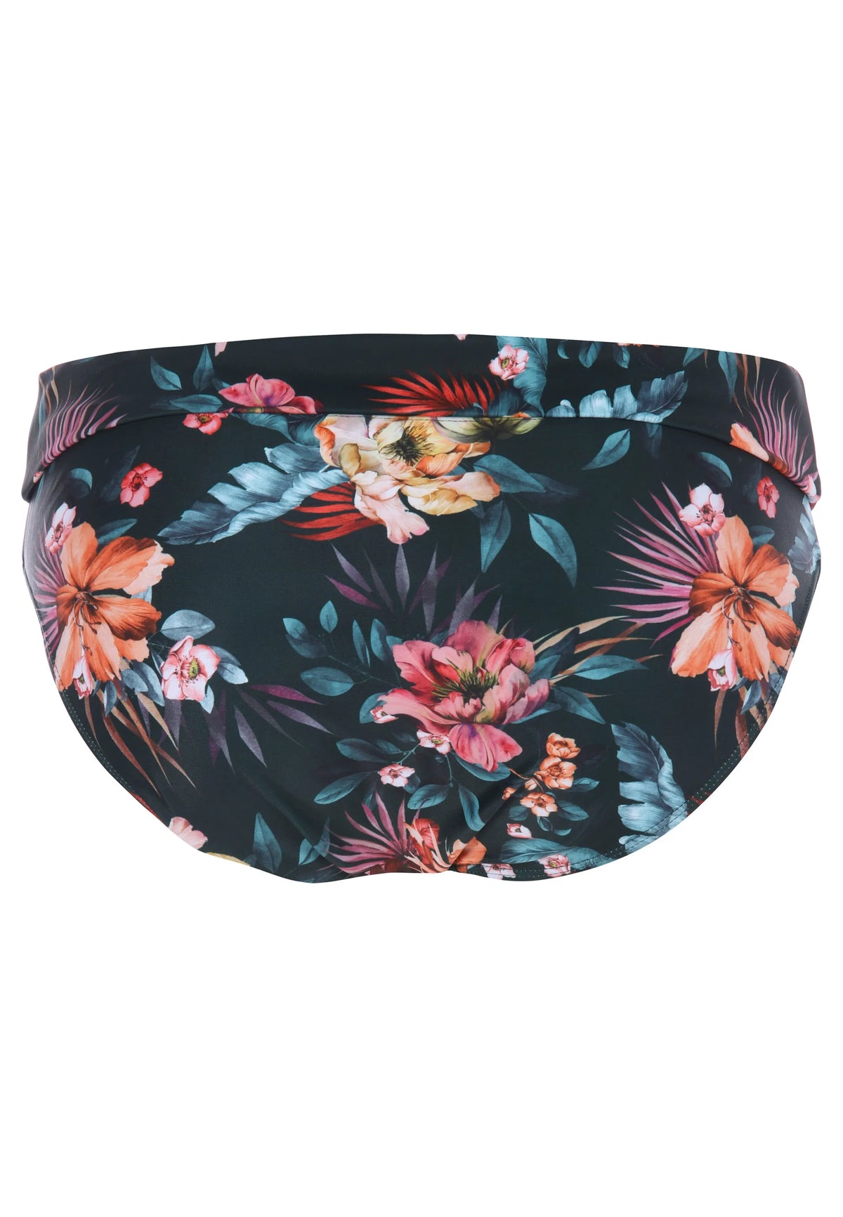 Womens Khaki Floral Print Midi Bikini Bottoms