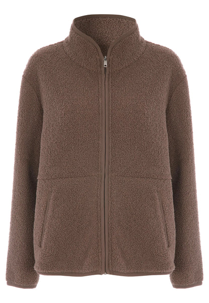 Womens Mocha Borg Fleece Jacket