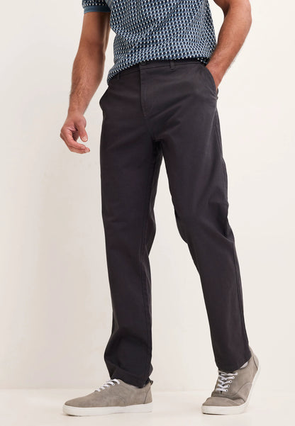 Mens Charcoal Straight Leg Chino Trousers
