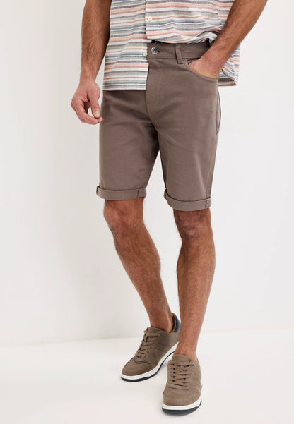 Mens Brown Cotton Rich Denim Shorts