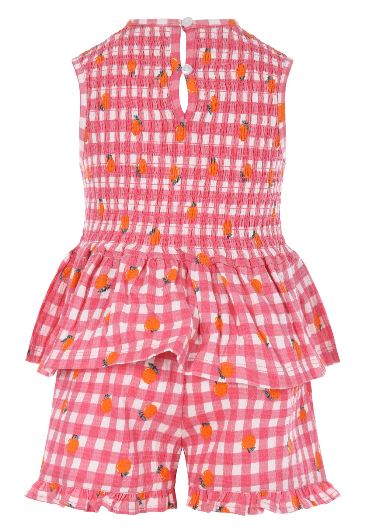 Younger Girls Pink Gingham Bow Top and Shorts Set