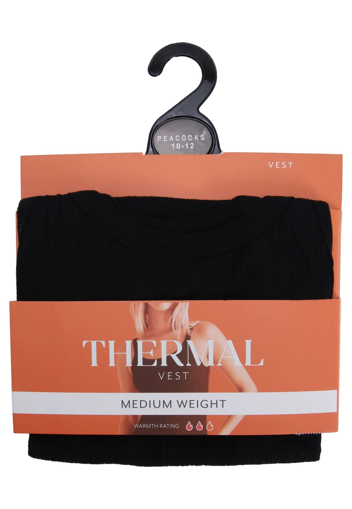 Womens Black Pointelle Strappy Thermal Cami Vest