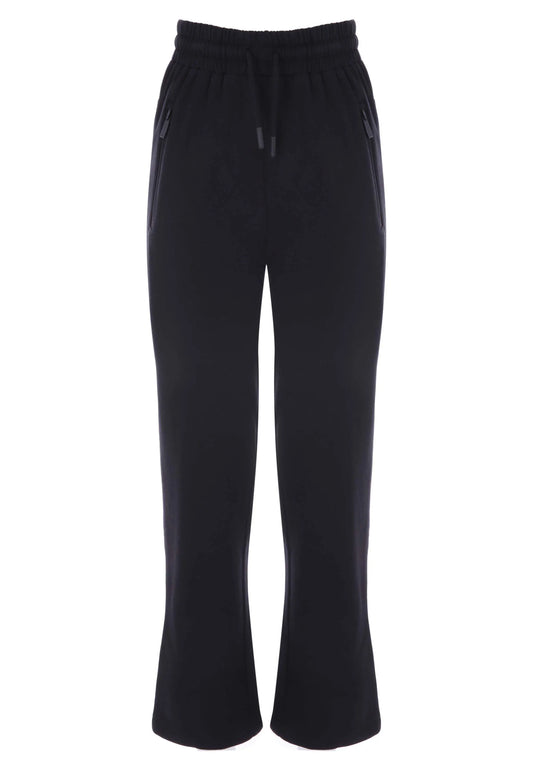 Older Boys Black Wide Leg Joggers