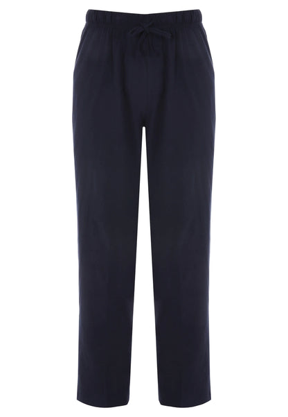 Mens Navy Stripe Cotton Long Pyjama Set