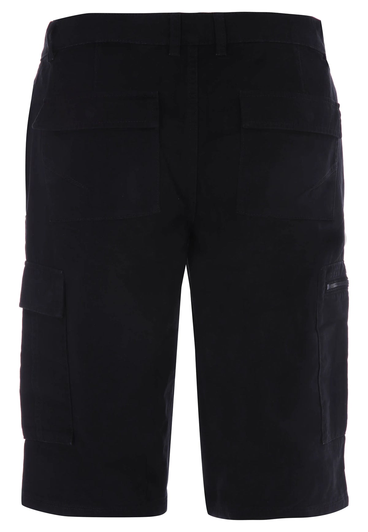 Mens Black Three Quarter Cargo Shorts