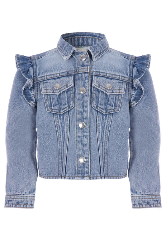 Younger Girls Blue Cotton Denim Jacket