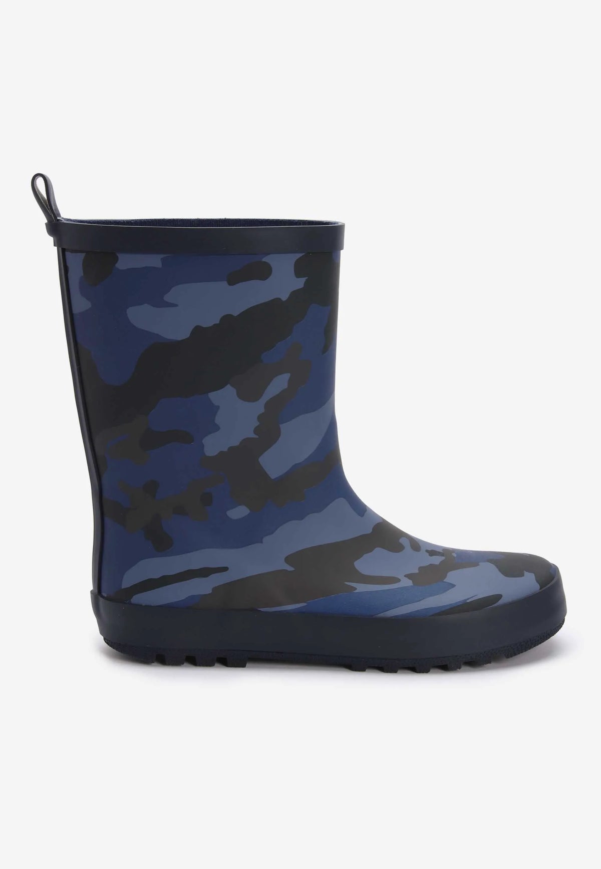 Boys Blue Camo Print Wellies