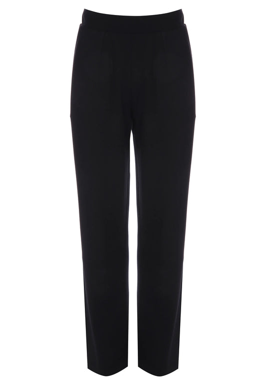 Womens Black Ponte Straight Leg Trousers