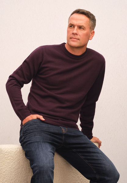 Mens Plum Soft Touch Crew Neck Jumper