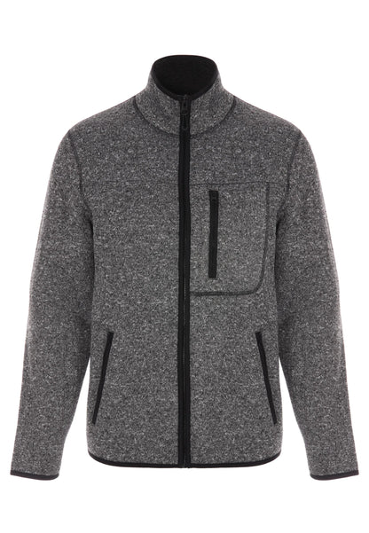 Mens Charcoal Sherpa Zip Through Sweatshirt