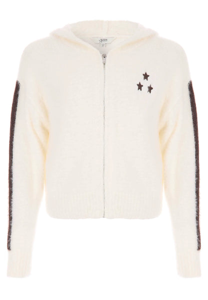 Older Girls Cream Knitted Hoodie