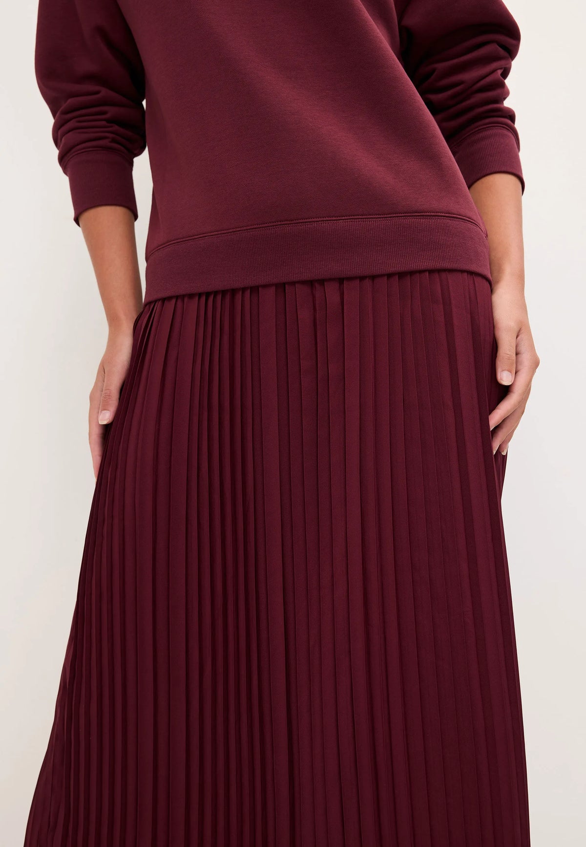 Womens Burgundy 2 in 1 Sweatshirt Dress