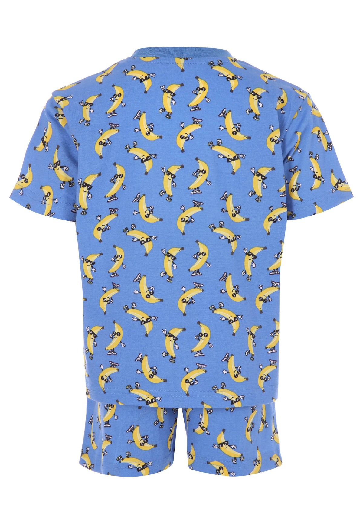 Younger Boys Blue Banana Shorts Pyjama Set