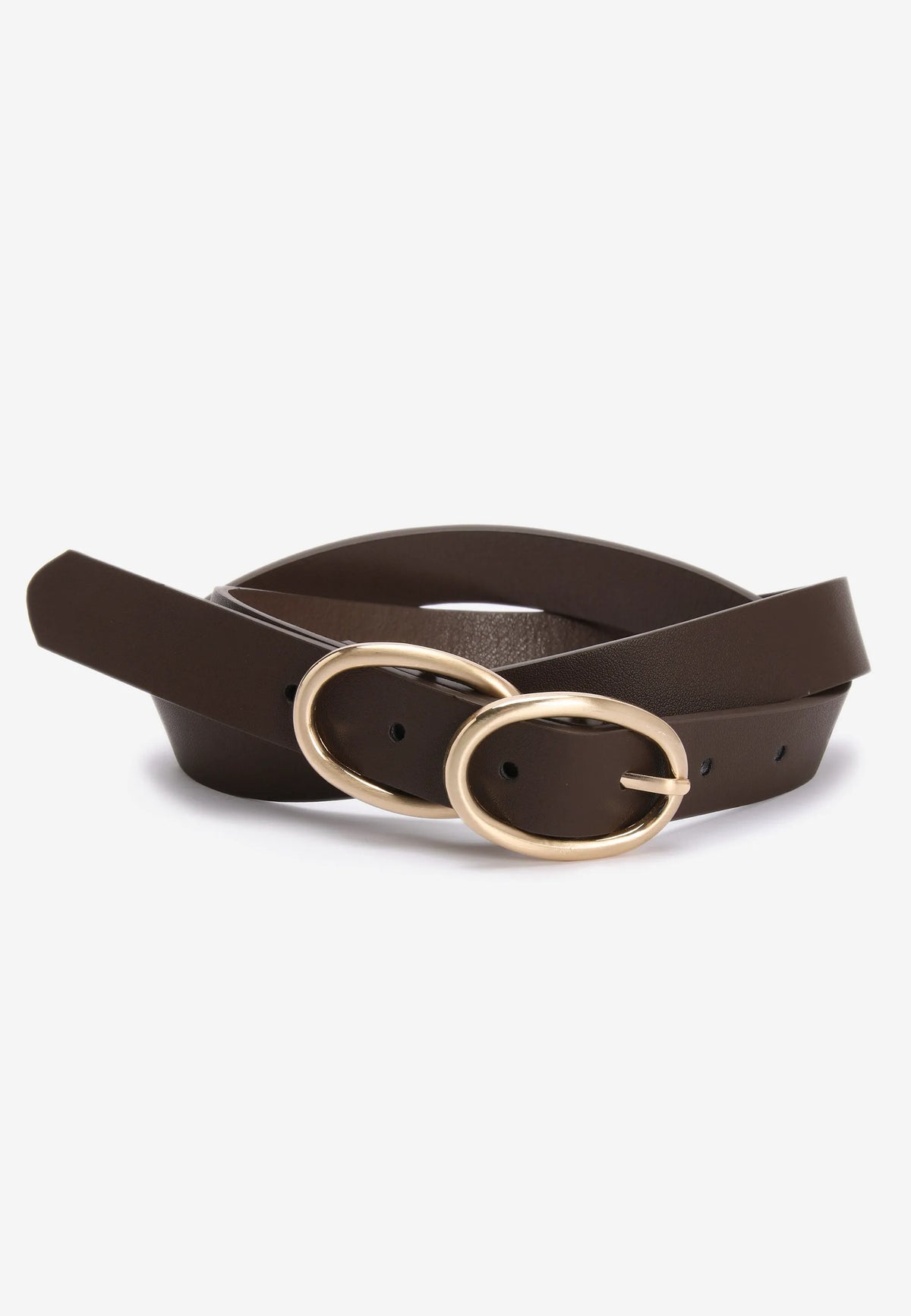 Womens Brown Double Circle Casual Belt