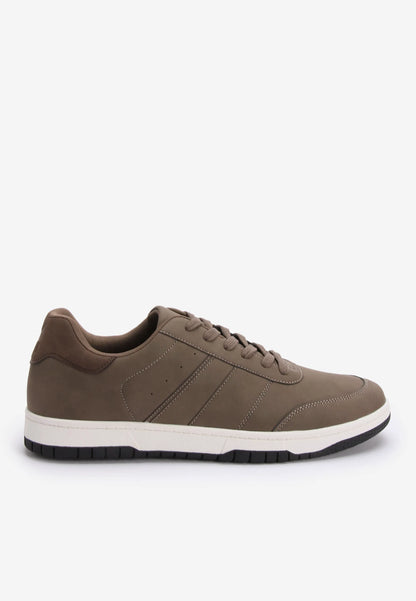 Mens Brown Plain Casual Dad Trainer