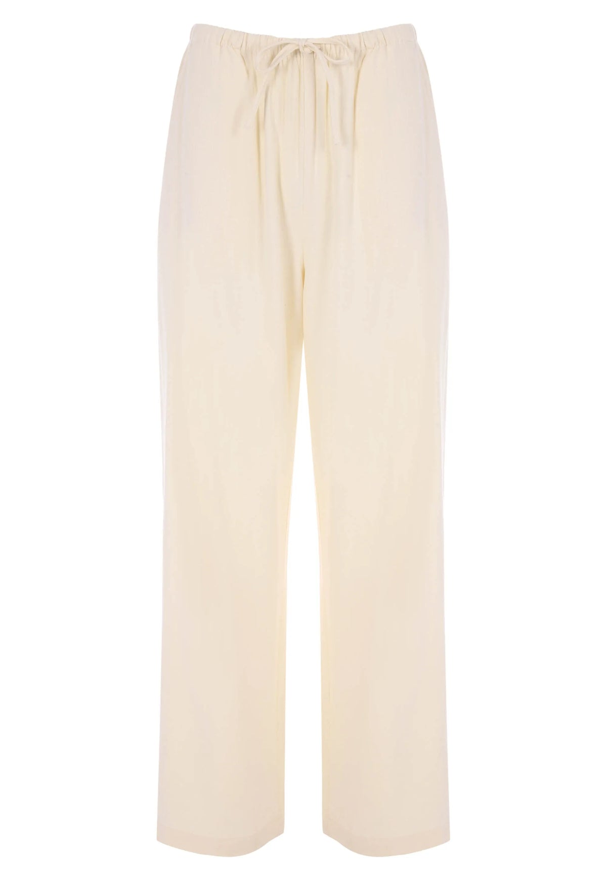 Womens Lemon Drawstring Linen Blend Trousers