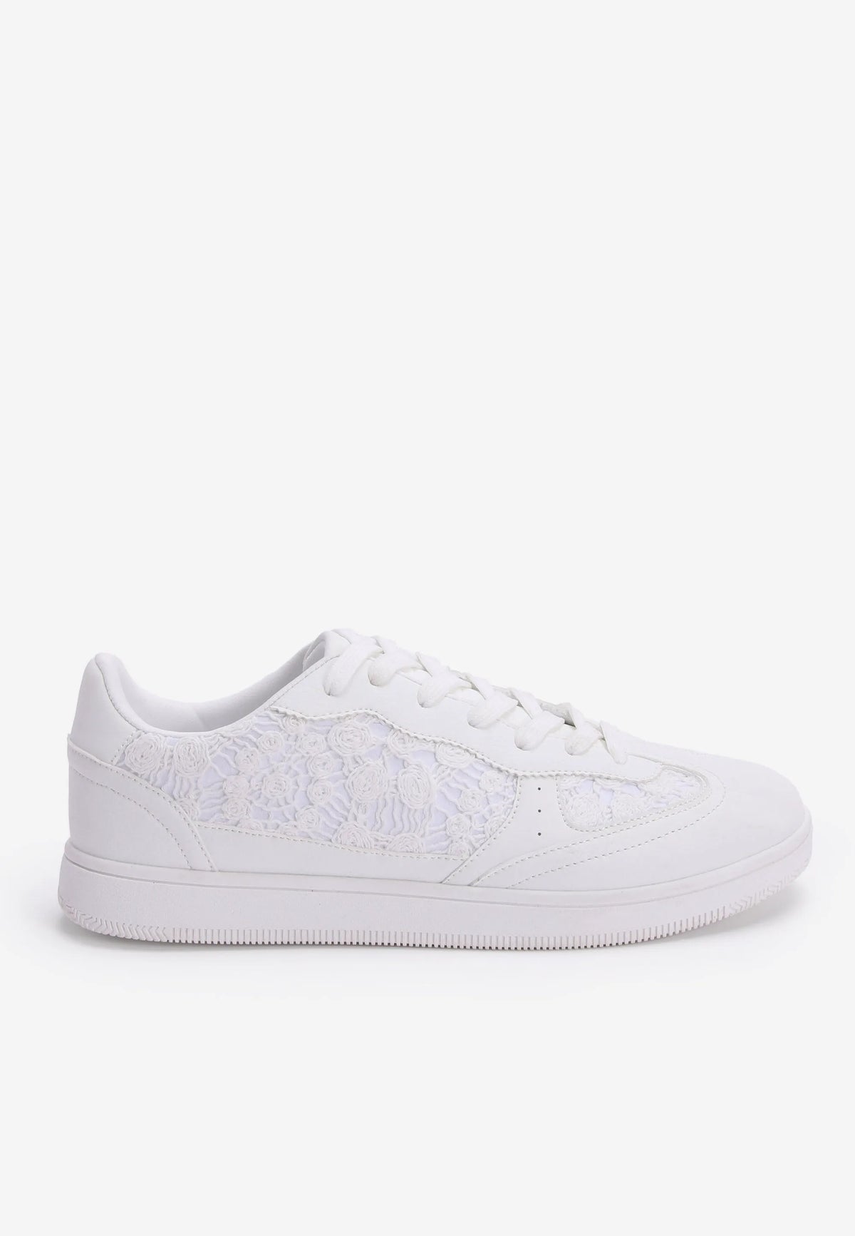 Womens White Retro Lace Trainers