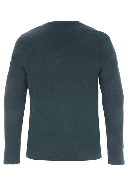 Mens Blue Cotton Long Sleeve T-Shirt