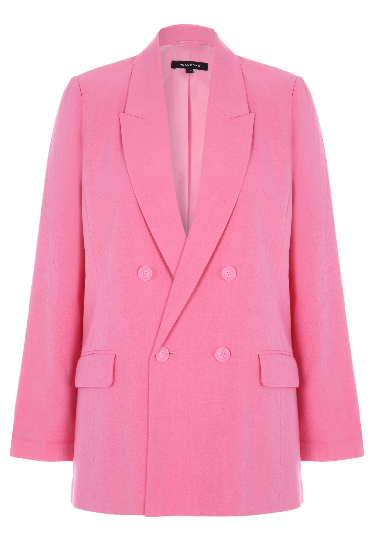 Womens Pink Linen Blend Blazer