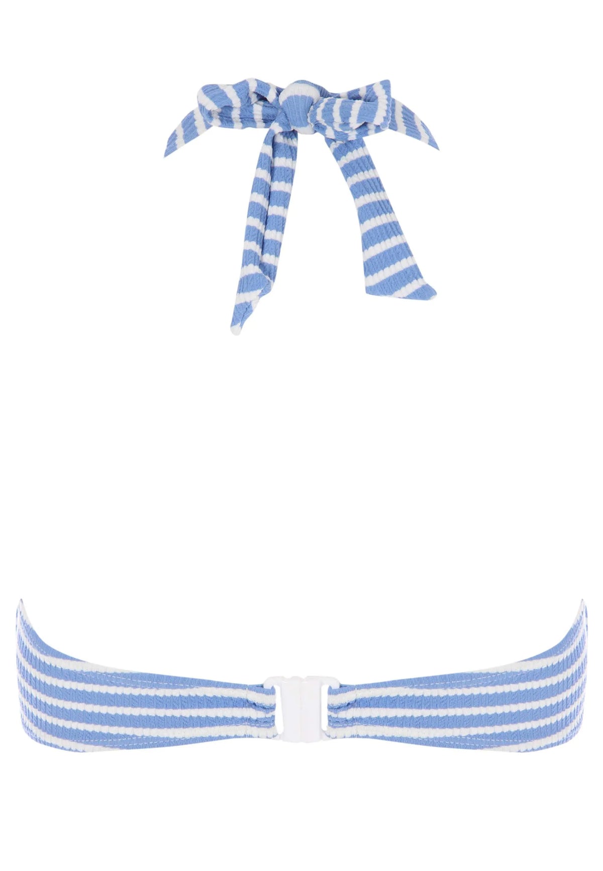 Womens Blue Stripe Bandeau Bikini Top