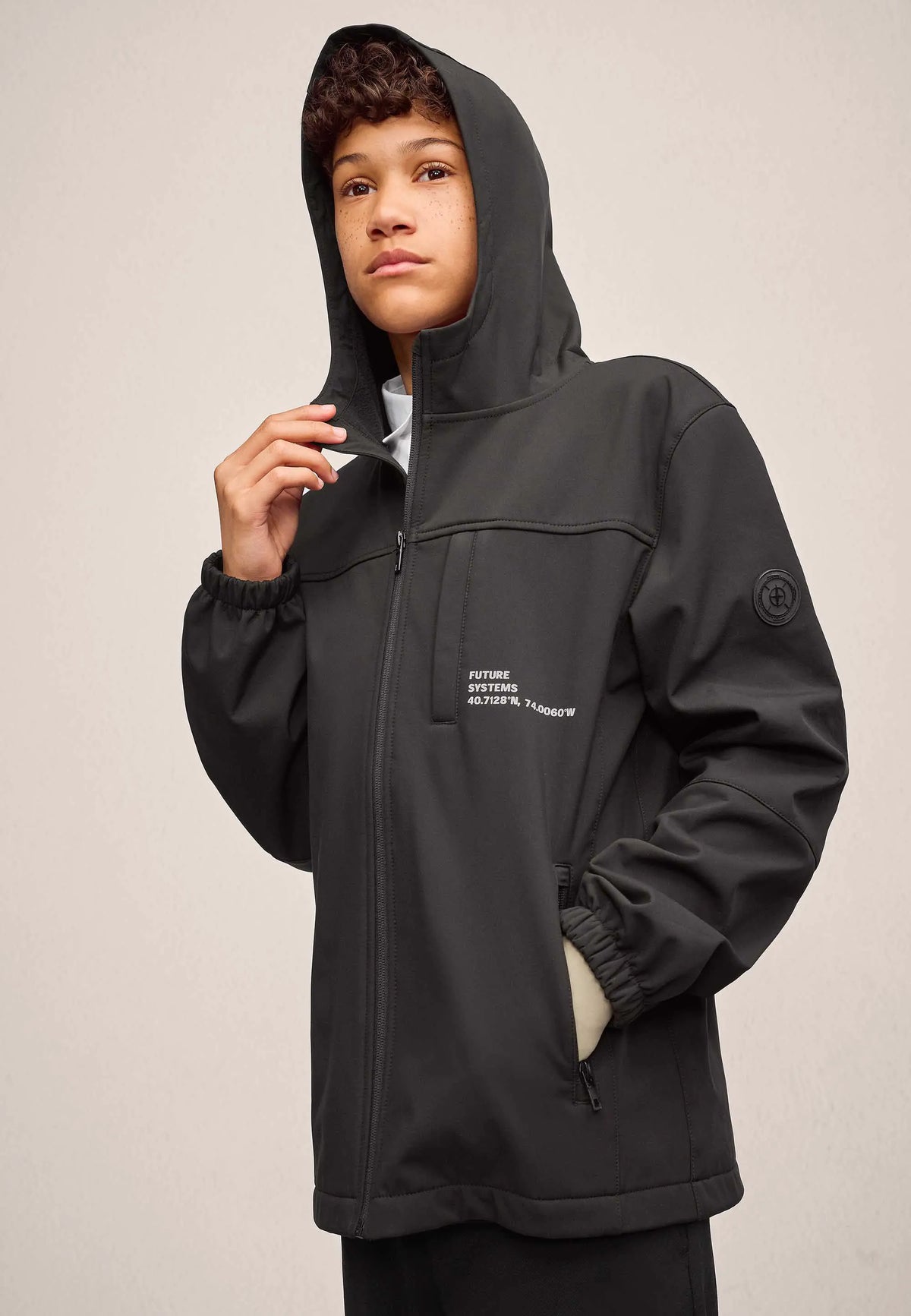 Older Boys Black Soft Shell Jacket
