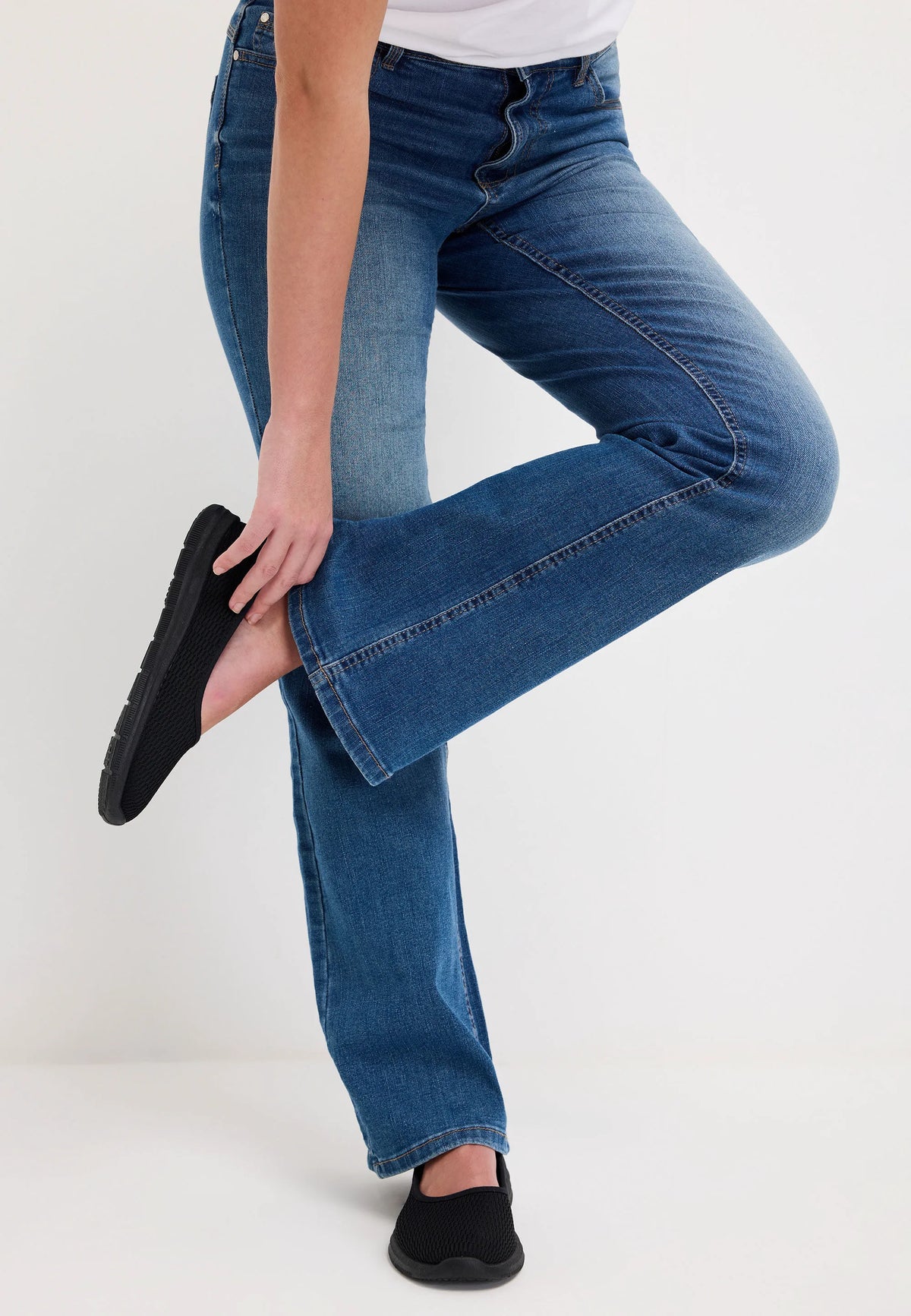 Womens Black Textured Slip On Ballet Flat Trainers