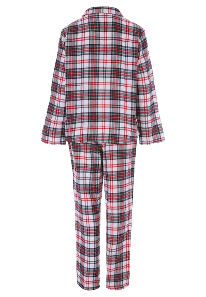 Womens Cream Check Print Cotton Family Pyjama Set