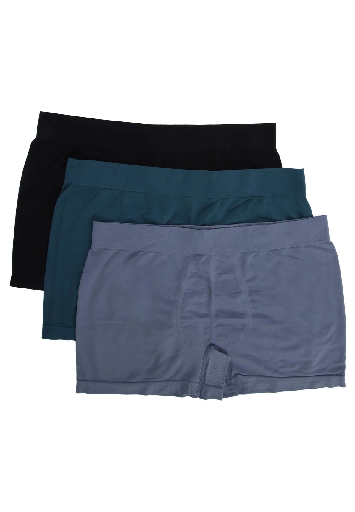 Mens 3pk Teal Seamfree Trunks