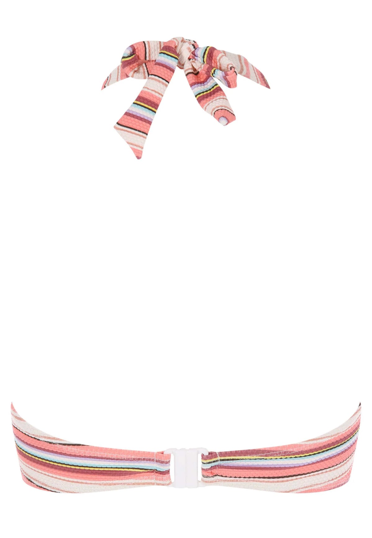 Womens Peach Stripe Bandeau Bikini Top