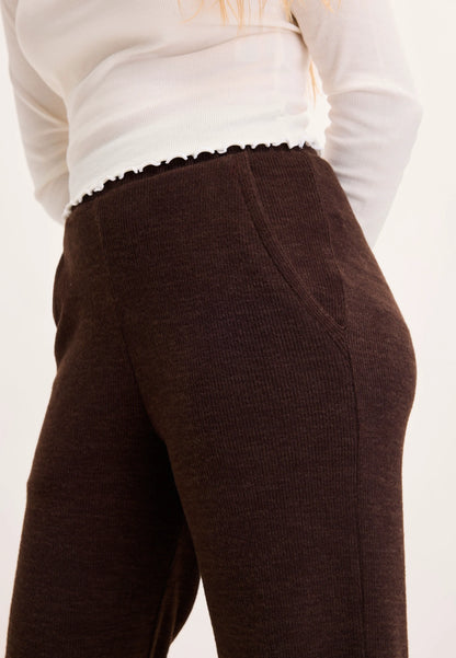 Older Girls Brown Cosy Wide Leg Joggers