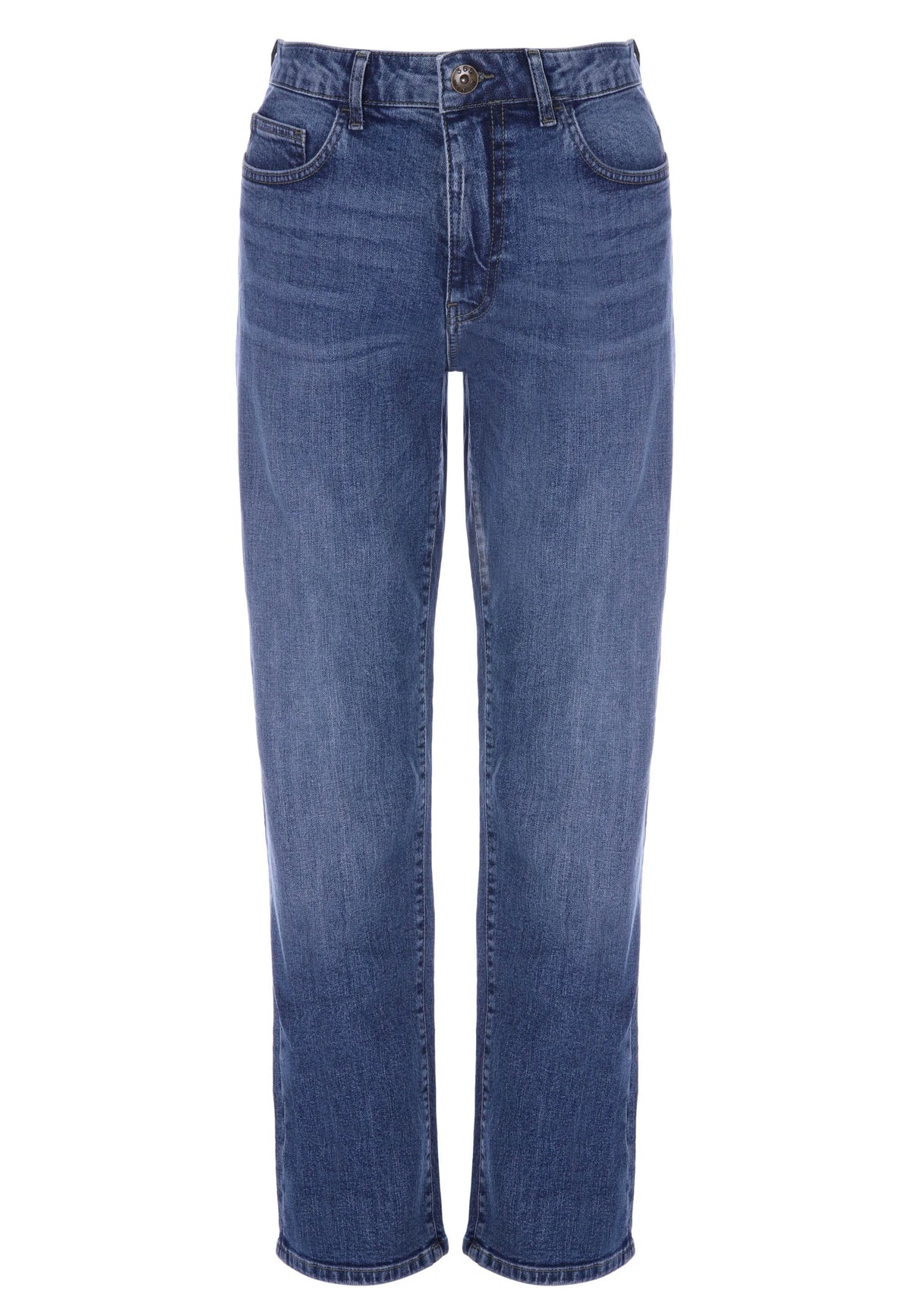 Mens Blue Plain Loose Fit Jeans
