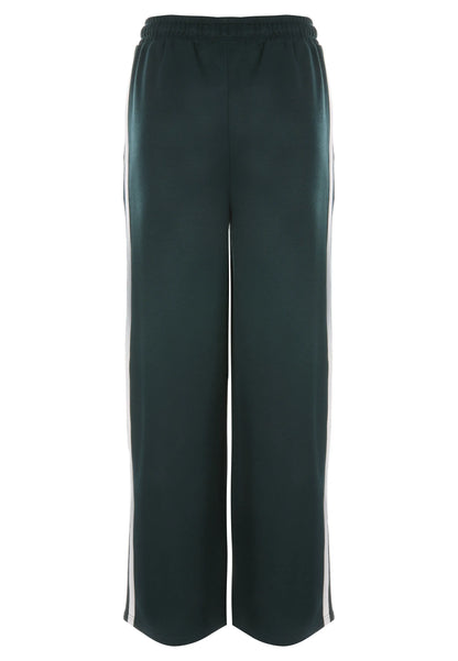 Older Girls Green Side Stripe Wide Leg Joggers