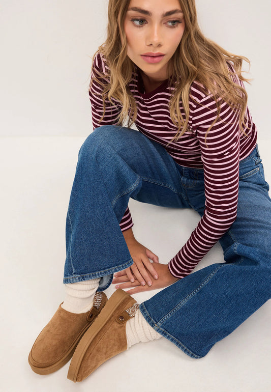 Womens Mid Brown Slingback Clogs