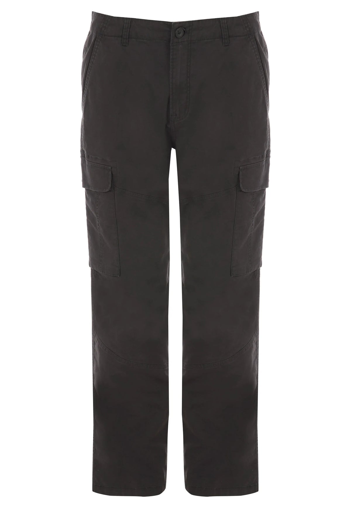 Mens Charcoal Cargo Relaxed Trousers
