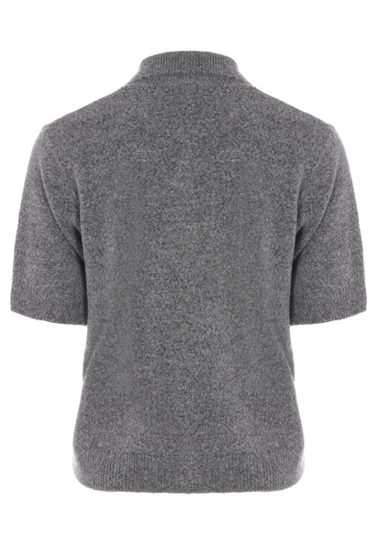 Womens Grey Argyle Collar Cardigan