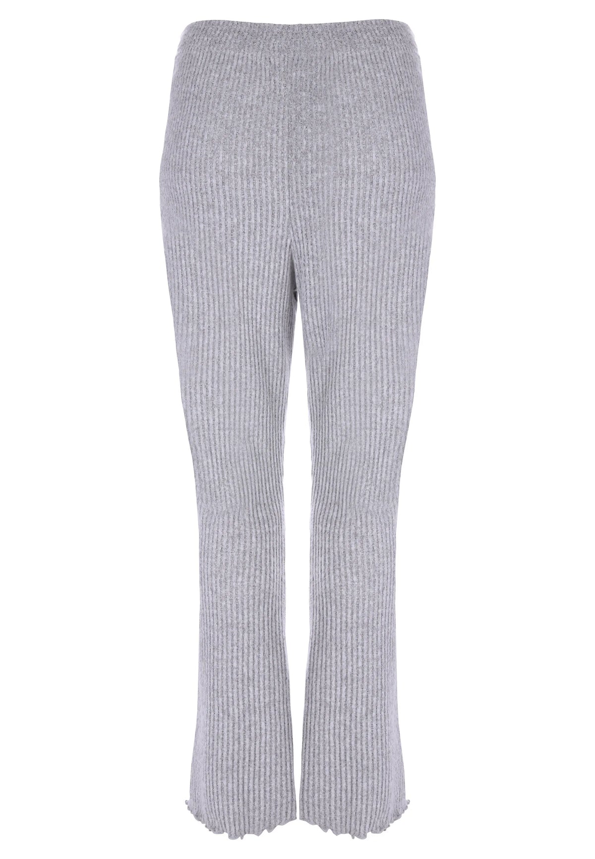 Womens Grey Ribbed Pyjama Bottoms