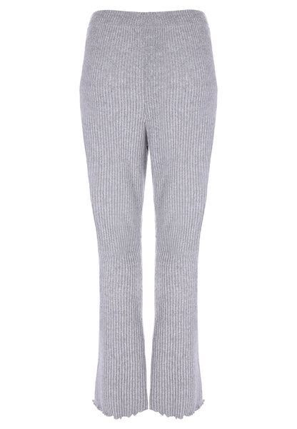 Womens Grey Ribbed Pyjama Bottoms
