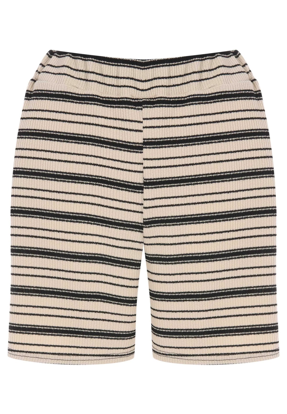 Womens Cream Stripe Textured Shorts