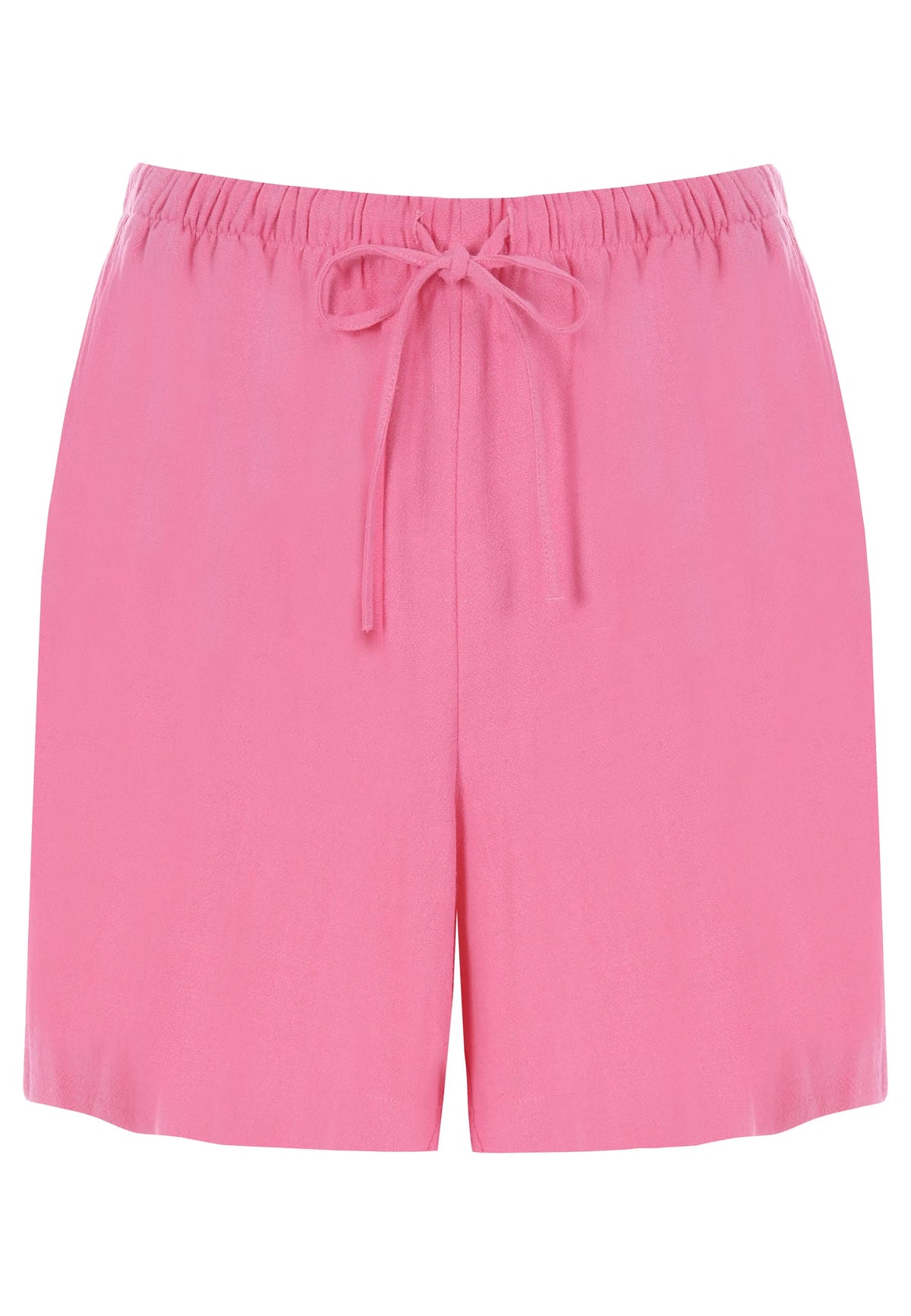 Womens Pink Linen Blend Drawstring Shorts