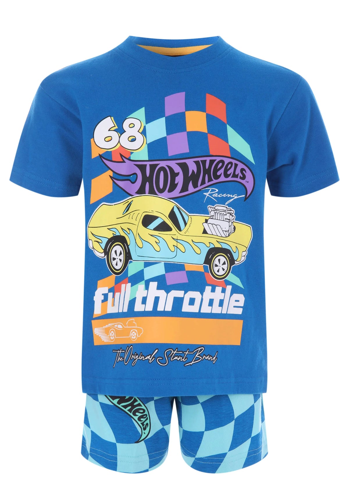 Younger Boys Blue Hot Wheels Shorts Pyjama Set