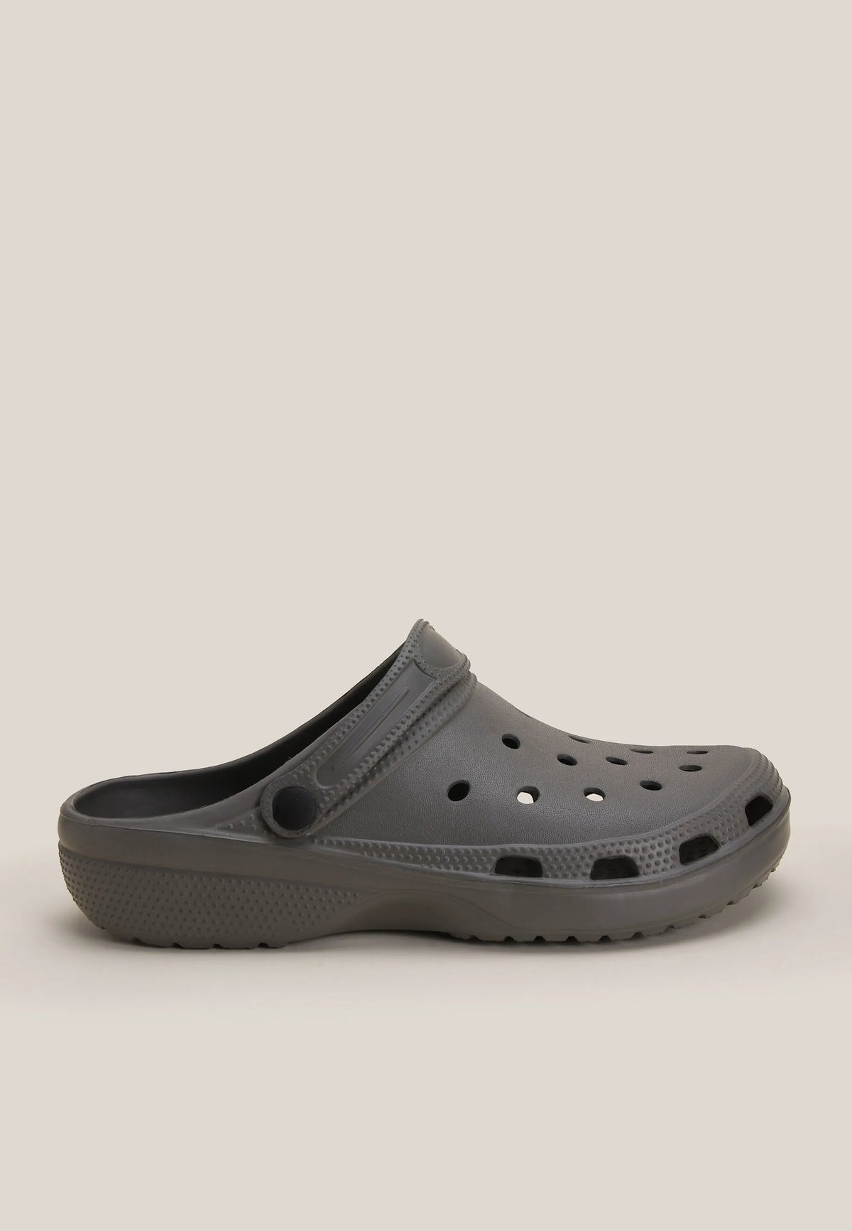 Mens Grey Plain Clog Sandals