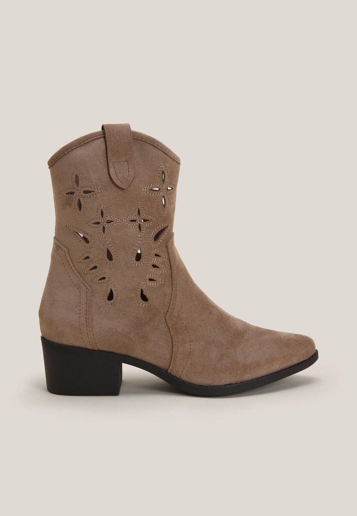 Womens Natural Western Tall Ankle Boots