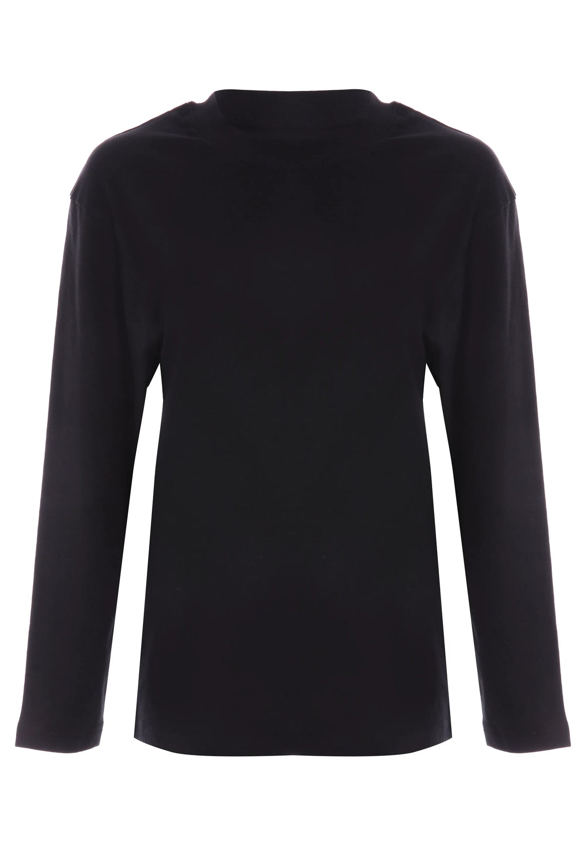 Older Boys Black Cotton Long Sleeve T-Shirt