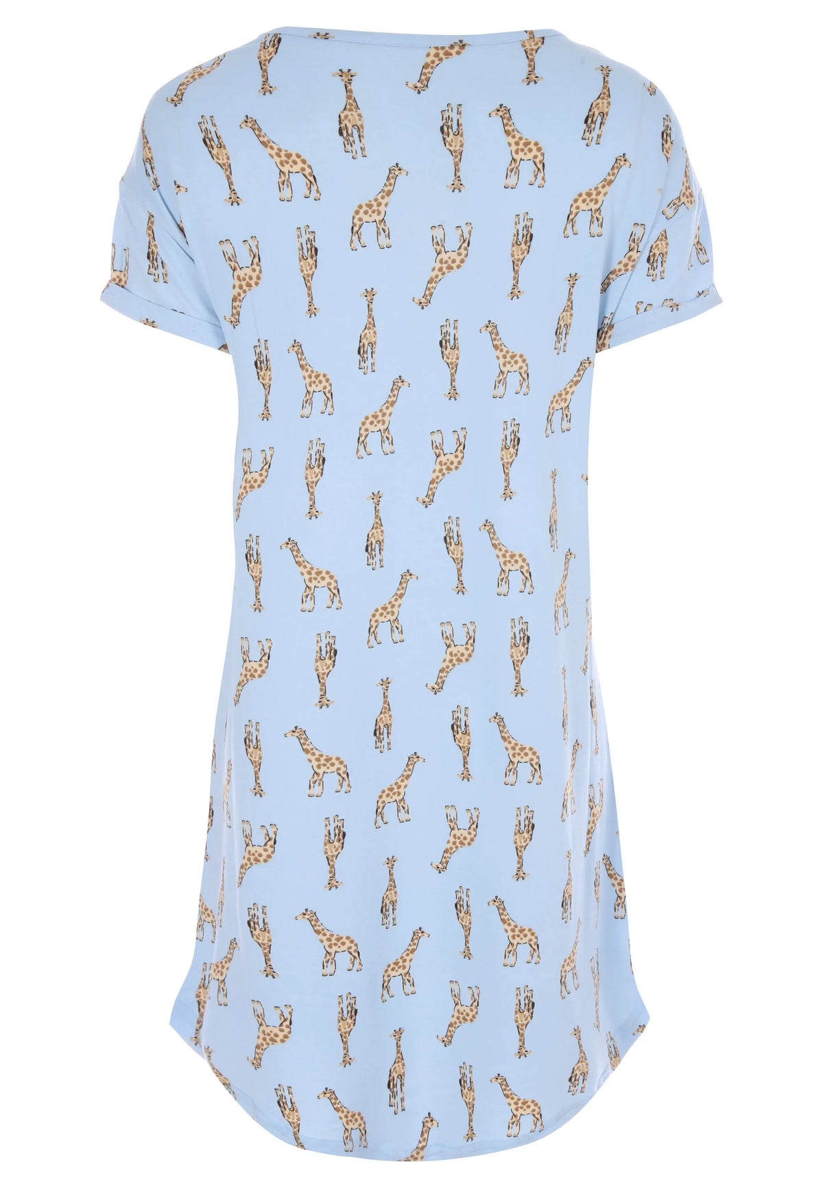 Womens Blue Giraffe Soft Touch Nightdress