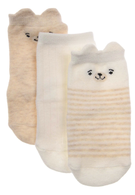 Baby 3pk Stone Bear Multipack Socks