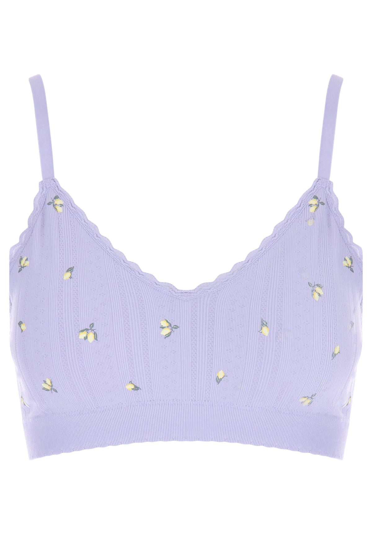 Womens Lilac Lemon Pointelle Seamless Comfort Bra