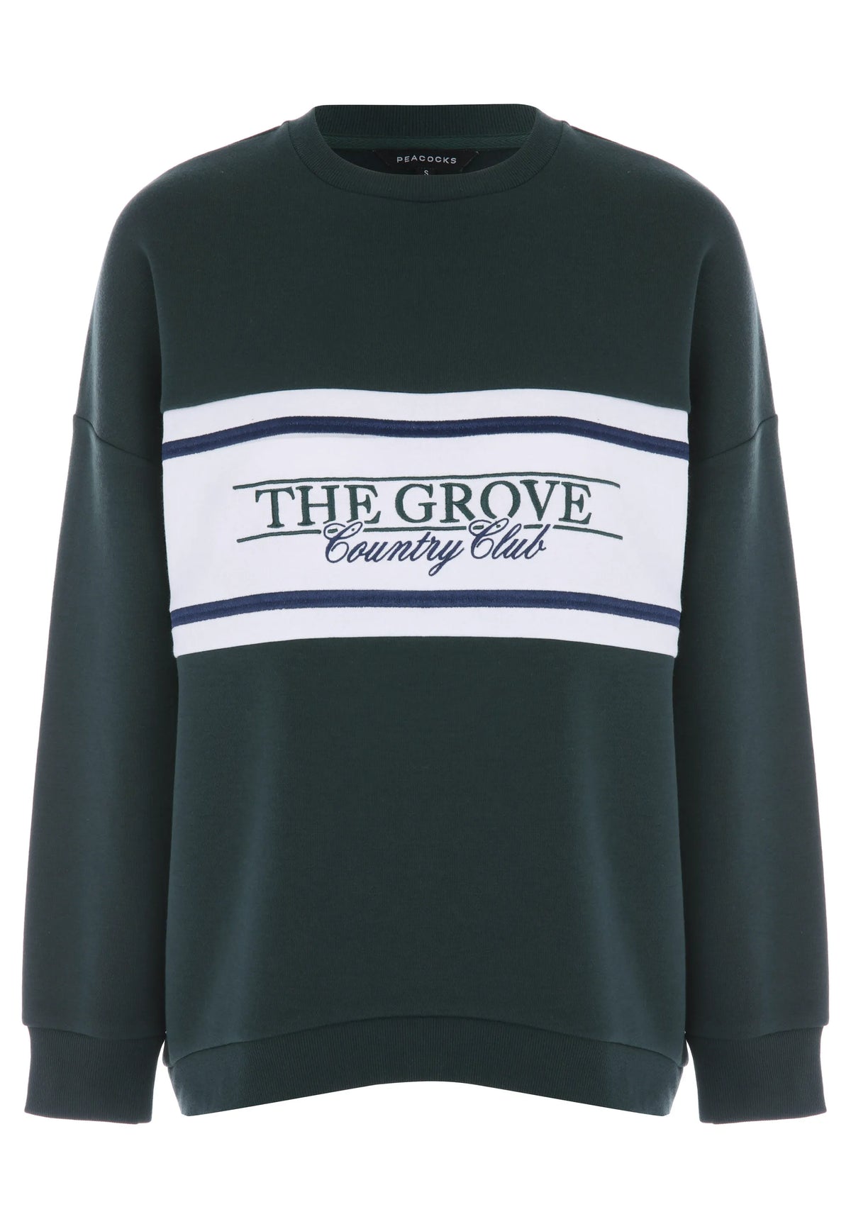 Womens Dark Green Curved Hem Sweatshirt